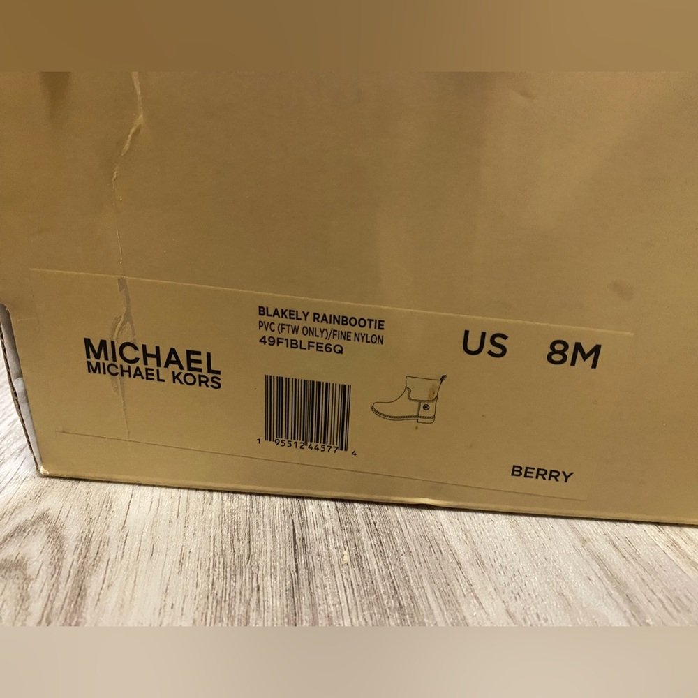 Michael Kors Berry Red Ankle Rain Bootie - Picture 4 of 16